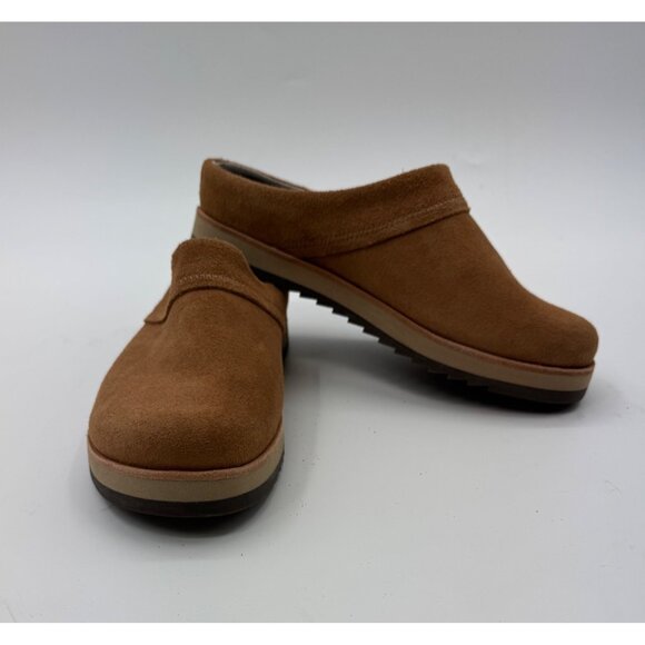 Merrell Suede Juno Slip-On Clogs Womens Size 8 Light Brown Comfort Casual Shoe - Picture 1 of 8